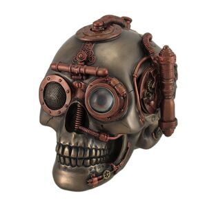 Steampunk Skull with Secret Drawer Trinket Box